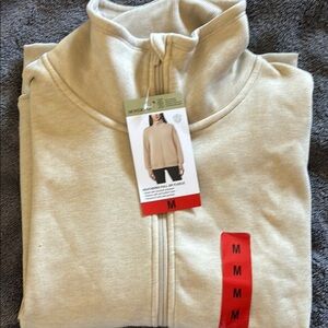 Women’s NWT Mondetta Tan Full-Zip Fleece jacket size medium